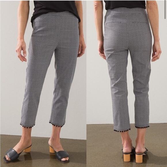 Chico's Pants - NEW Chico's So Slimming Brigitte Pompom Hem Slim Crop Size 1.5 (US Medium/10)